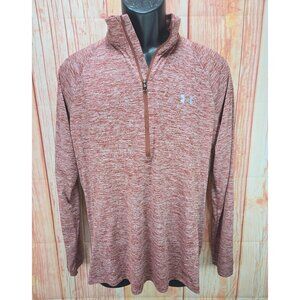 Under Armour Womens HeatGear Loose Fit‎ Quarter-Zip XL Red Heather